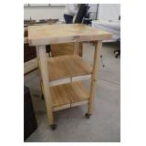 Oasis Island Folding Butcher Block Kitchen Cart