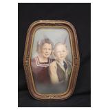 Vintage Bubble Glass Framed Portrait