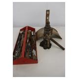 Bottle jack, tools, & hose holder
