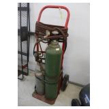 Acetylene Tanks & Torch Set On Cart