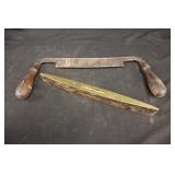 Vintage Draw Knife & Brass Level