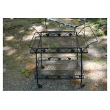 Wrought Iron Rolling Cart