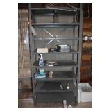 Metal Shelf & Contents