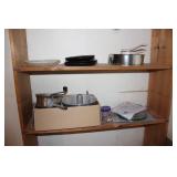 Wood Shelf & Contents