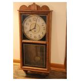 Waterbury Victorian Oak Regulator Wall Clock