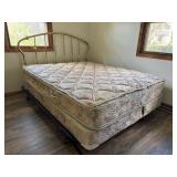 Queen Size Bed w Brass Headboard