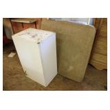 Card Table & Metal Cabinet.