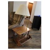 Oak Lamp/Magazine Table