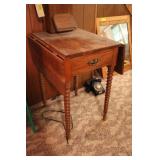 Primitive Walnut Drop Leaf Side Table