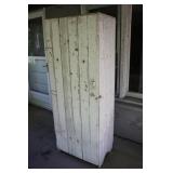 Primitive White Wood Storage Cabinet