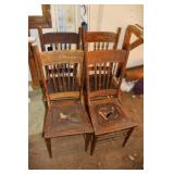 Pressed Back Oak Kitchen Chairs