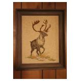 Framed Needlepoint Deer