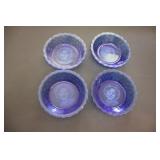 Vintage Shirley Temple Cobalt Glass Soup Bowls