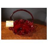 9" Fenton Ruby Red Basket