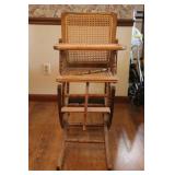 Wood High Chair w/caned Seat