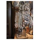 Vintage Brass Fireplace Set