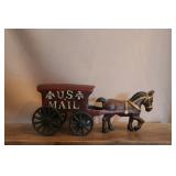 Cast Iron US Mail Horse & Buggy