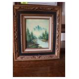 Oil Mountain Scenery Framed Picture