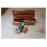 Vintage Marbles & Parker Pen Set