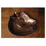 Reverse Painted Glass Horse Dish