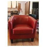 Faux Red Leather Chair