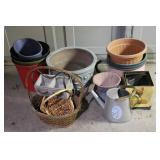 Flower Pots, Planters, & Sprinkling Can