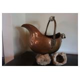 Antique Copper Coal/Ash Scuttle Bucket