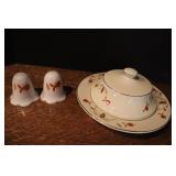 Halls Jewel Tea Covered Butter & Salt/Pepper