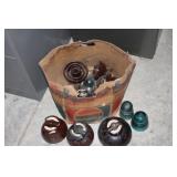 Large Brown Ceramic Insulators