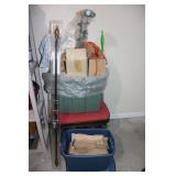 Vanity Stool, Glass Candle Holders, & Vacuum Bags