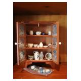 Mini China Cabinet w/China Set