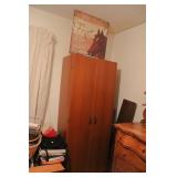 Wood Cabinet & Contents