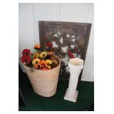 Leaf  Stencil, Flowers, & Pedestal