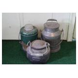 Thermos Pail, & Cast Iron Tea Pot