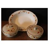 Halls Jewel Tea Serving Dish & Covered Bowls
