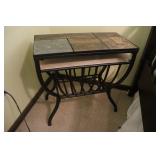Slate Tile Top Side Table