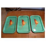 Vintage Metal Parrot Trays