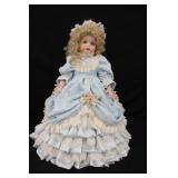 20" Beautiful Blue Gown Porcelain Doll