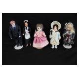 Lot of 5 Miniature Porcelain Dolls