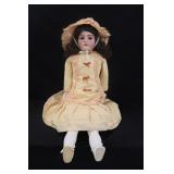 Vintage Porcelain Doll, Leather Body