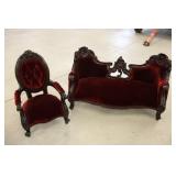 Doll Velvet Sete & Chair