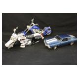 Doll Motorcycles and Car