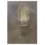 White Wicker Doll Buggy