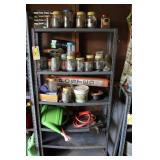 Metal Shelf & Contents