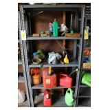 Metal Shelf & Contents