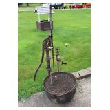 21" Cast Iron Butchering Kettle & Well Pump