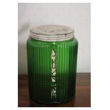 Green Glass Spice Jar