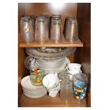 Gold Leaf Glasses & China