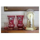 Anniversary Clock & Enameled Vases