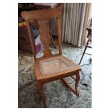 Birds Eye Maple Cane Bottom Sewing Rocker